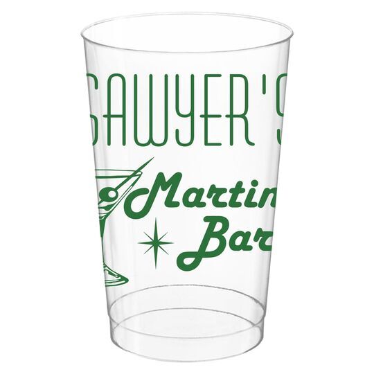 Retro Martini Bar Clear Plastic Cups